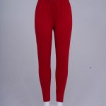 Women Dark Red Ankle Leggings